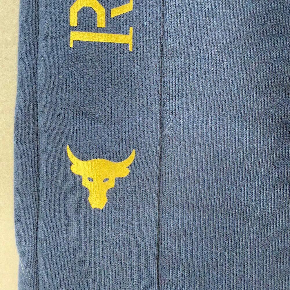 Under Armour Project Rock Respect Joggers Mens S Blue Gold US Flag Patch Sporty - Picture 6 of 13